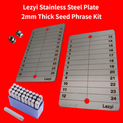 Lezyi Stainless steel Plate Seed Phrase Kit Crypto Cold Wallet Extra thick BTC