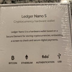 Ledger Nano S Cryptocurrency Bitcoin Hardware Wallet — New, Factory Sealed.