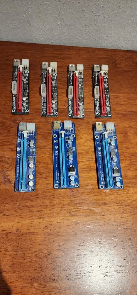 6x PCI-E Riser 6 PIN Ver 0006c for Bitcoin Litecoin Coin Mining Powered USB 3.0