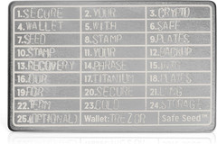 Metal Wallet Titanium Edition 12-25 Word Recovery Passphrase Stamp Plate Cold St