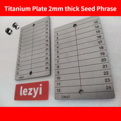 2Pcs Lezyi Titanium Plate Seed Phrase DIY Crypto Cold Wallet Recovery