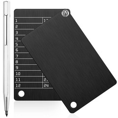 Hotop 2 Pcs Crypto Wallets and 1 Metal Plate Marking Pen, Black