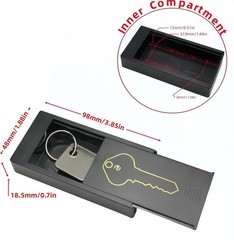 HideKey Magnetic Key Box — Emergency Safe, Car & Home Use Small, Black