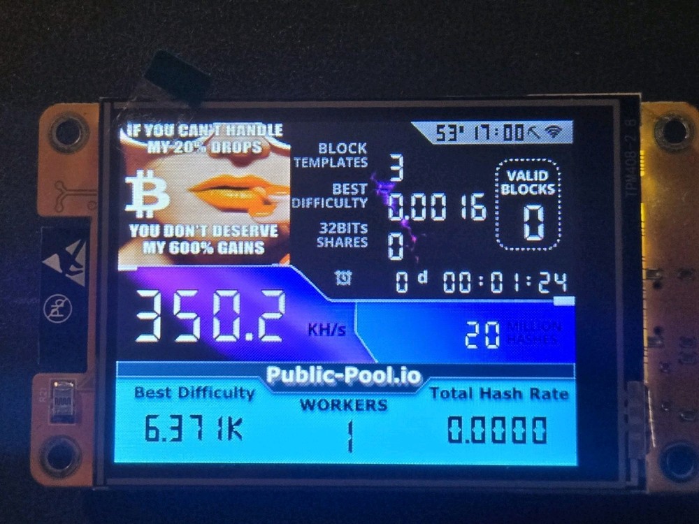 Nerdminer V2 350KH/s ☆Sexy 600% Meme Edition☆ Bitcoin Solo Nerd Miner + Case