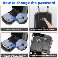 AMMIY Key Lock Box,Portable 2.87 cm (W) x 1.38 (H) x (D), Black