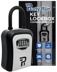 Rudy Run Key Lock Box for Outside – Large Large-Portable, Gray Portable