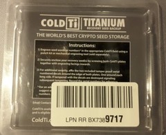Coldti: Cryptocurrency Seed Storage (Double Plate)