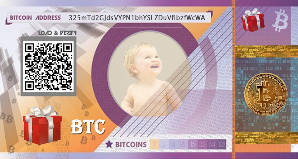 Bitcoin hard wallet — BTC Cold Secure Wallet / gift idea for Baby birth present