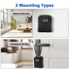 AMMIY Key Lock Box,Portable 2.87 cm (W) x 1.38 (H) x (D), Black
