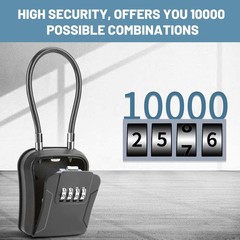 AMMIY Key Lock Box,Portable 2.87 cm (W) x 1.38 (H) x (D), Black