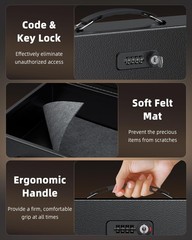 Uniclife Fireproof Document Box with Combination & Key Large, Combo Lock