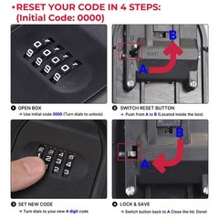 Magnetic Key Box for Under Car, Hide a Outside with Combination 1,Black