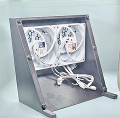 NerdOCTaxe Cooling Case — Dual 92mm Rear Fans — Bitaxe — Fans not included-BLACK