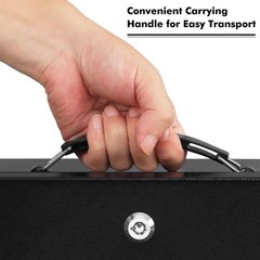 KYODOLED Fireproof Document Box with Key Lock, Small Lock Boxes Medium, Black