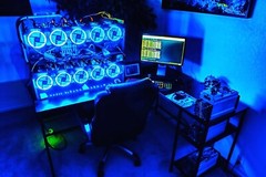 Cryptocurrency Minging Rig, AI Rendering, Brute Forcing Hash Machine GPU MINING