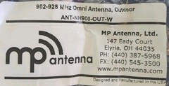 902-928 MHz Omni Antena, Outdoor, White ANT-NH900-OUT-WHITE