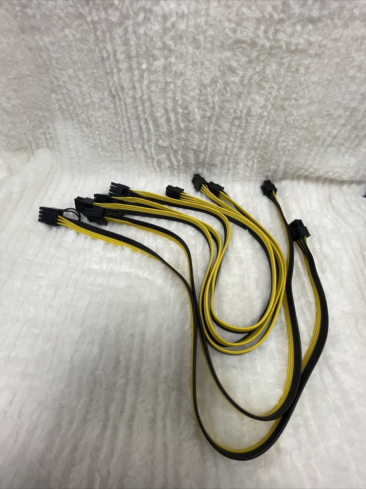 5 pcs 50cm Quality 6 pin to Dual 8 Pin PCI-E Cable 18AWG Mining New