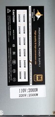2500W Long-line Mining Power Supply, 2U Mining Power Supply for 8 GPU BTC/ETH Ri