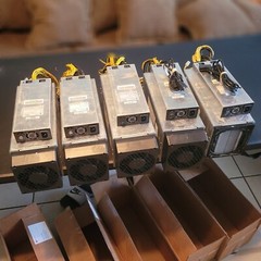Lot of 5 — Canaan Avalon 821 Bitcoin Miner w/ Sorcerer 1600 watt Power Supply