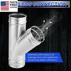 4 Inch 3 Way Duct Splitter, 45°Metal Hose Connector 4 Inch Duct Connector for