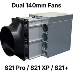 Dual 140mm to 8 Inch Fan Duct Intake Exhaust Silencer ASIC S21 Pro S21 XP S21+