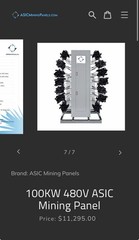 ASIC Mining Electric panel 100kW 480V C13 Cables