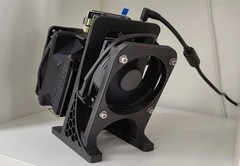 NerdQaxe++ Bitcoin Miner Stand Black Fits 80mm Rear Fan