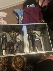 Crypto Mining Rig 8 GPU Case With 4 Working Gpus 1070s.