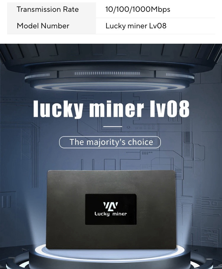 Lucky Miner LV08 BTC Bitcoin Crypto Miner Solo Lottery Miner 4.5Th/s US Plug 120