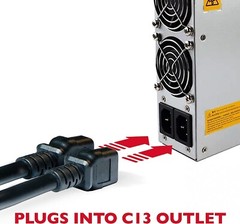 ASIC Miner 2-Cable Set for Power Supply — Dual C13 to NEMA L6-20P