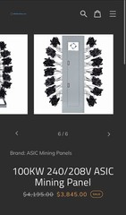 ASIC Mining Electric panel 100kW 240V/208V C19 Cables