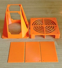 Bitaxe Gamma 601/602 cooling tower for 4 bitaxe with 120mm fan mount — Orange