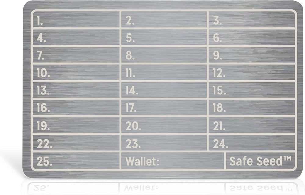 Metal Wallet Titanium Edition 12-25 Word Recovery Passphrase Stamp Plate Cold St