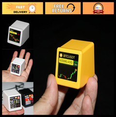 Digital Bitcoin Stock Ticker Monitor — Wi-Fi Clock, Weather, Humidity, Photo Sli