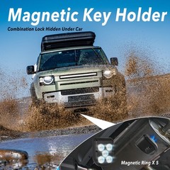 Magnetic Key Box for Under Car, Hide a Outside with Combination 1,Black