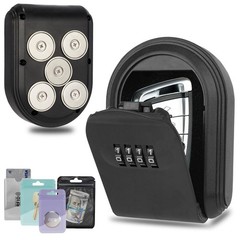 Magnetic Key Box for Under Car, Hide a Outside with Combination 1,Black