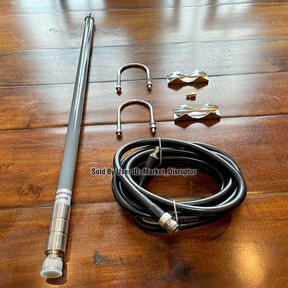 1 KIT…5.8 dBi, US915, Helium Miner Antenna + LMR400 Cable + Mount + Adapter
