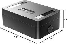 Metal Time Lock Box with Emergency Unlocking, Phone Timed Locked Small, Black