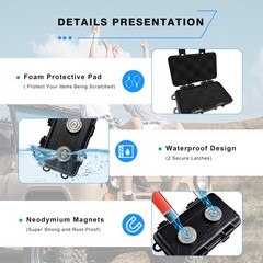 Magnetic Key Holder Under Car, Waterproof 7.6 x 4.2 x 2 inches, Black