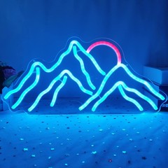 Dimmable Mountain Neon LED Light Sign, 16.9’’*8’’ Sunris