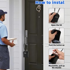 AMMIY Key Lock Box,Portable 2.87 cm (W) x 1.38 (H) x (D), Black