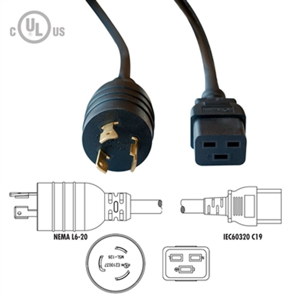 ASIC Miner 2-Cable Set for Power Supply — Dual C13 to NEMA L6-20P