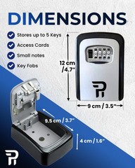 Key Lock Box for Outside — Realtor Lockbox House Keys Outdoor Large, Gray