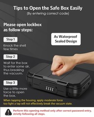 AMIR Portable Safe Box, Combination Security Case LockBox with Code, Black