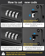 AMIR Portable Safe Box, Combination Security Case LockBox with Code, Black