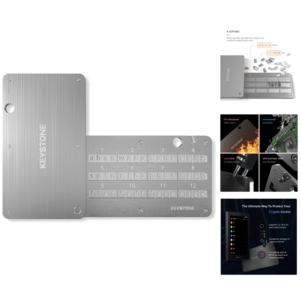 Durable Crypto Seed Storage Tablet — Complete Set with Anti-Tampering Features