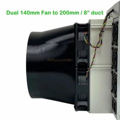 Antminer S21++ S21+ Pro XP Shroud 8″ Dual 140mm Fan 200mm Duct Adapter