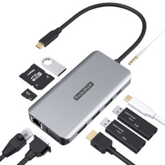 Bitcoin Merch — Sipolar Multiport Adapter, 10 in 1 USB C to HDMI Adapter