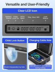 Metal Time Lock Box with Emergency Unlocking, Phone Timed Locked Small, Black