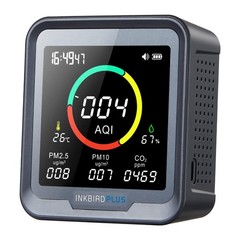 INKBIRDPLUS 6-in-1 Indoor Air Quality Monitor, CO2 Monitor in Home, Room | De…